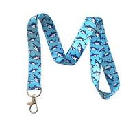 Shark Pattern Lanyard Key Chain Id Badge Holder