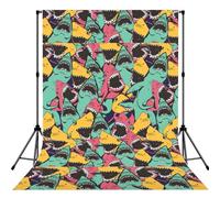 Shark Pattern Printed Photography Background, Reinforced Stitched Edge Cloth, Smooth Backdrop for Portraits
