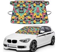Shark Pattern Printed Windproof Windshield Cover, Elastic Strap Ice Protector, All Season Automotive Accessory