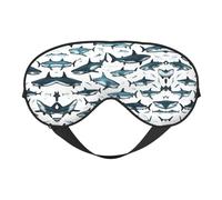 Shark Pattern with Various Gestures Eye Mask for Sleeping, Sleeping Mask Blocking Out Light Perfectly for Women and Men, Soft and Comfortable Blindfold for Travelling