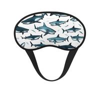 Shark Pattern with Various Gestures Print Adults Sleep Comfort Eye Mask Light Blocking Nap Aid for Travel Insomnia Camping
