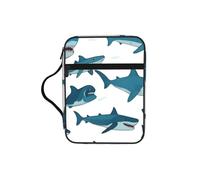 Shark Pattern with Various Gestures Print Adults Versatile Bible Storage Bag Scripture Religious Christian Accessory Gift