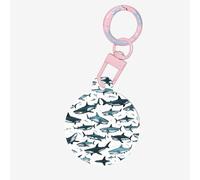 Shark Pattern with Various Gestures Print Circular Pet Ornament Id Tags for Dog and Cat, Round Acrylic Pet Tag, Multiple Colors Sizes
