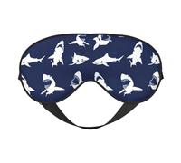 Shark Pattern with Various Gestures Print Functionality Cozy Eye Mask Adjustable Strap Nap Night Travel Camping Yoga Relax