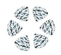 Shark Pattern with Various Gestures Print Guitar and Ukulele Picks For Music Lovers 12 PCS Mixed Gauges(0.46/0.71/0.96mm)