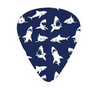Shark Pattern with Various Gestures print Guitar Picks 12 Pack Assorted Thickness for Guitar,ukulele,0.46/0.71/0.96mm