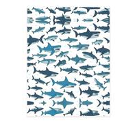 Shark Pattern with Various Gestures Printing Stylish Crystal Stickers,Resin Aesthetic Stickers for Laptop,Skateboard,Water Bottle,Scrapbook
