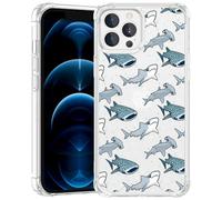 Shark Phone Case Compatible with iPhone 12 Pro Max (6.7 Inch) - Shockproof Clear Soft TPU Protective Cover with Shark Design for Men, Women, and Girls