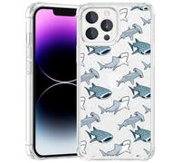 Shark Phone Case Compatible with iPhone 14 Pro Max (6.7 Inch) - Shockproof Clear Soft TPU Protective Cover with Shark Design for Men, Women, and Girls