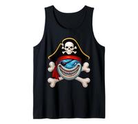 Shark Pirate Jolly Roger Flag Halloween Boys Girls Kids Tank Top