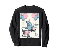 Shark Playing Drums for Birthday Party Teens Boys Kids Sweatshirt