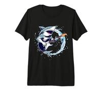 Shark Playing Guitar Musician Guitarist Rock Funny Shark Premium T-Shirt