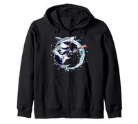 Shark Playing Guitar Musician Guitarist Rock Funny Shark Zip Hoodie