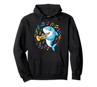Shark Playing Trumpet Player Musician Trumpeter Music Lover Pullover Hoodie