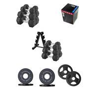 Shark Power Gear Hex Dumbbells with A3 Rack, Cast Iron Weight Plates and Plyometric Box, Black