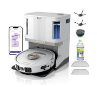 Shark PowerDetect NeverTouch Pro Robot Vacuum & Mop, White, AV2810ZEWH | 5 PowerDetect Technologies, NeverStuck, NeverTouch Pro Base (Self-Empty, Self-Refill, Pad Wash/Dry), 360° LiDAR + 3D Sensor