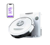 Shark PowerDetect Self-Empty Robot Vacuum Cleaner with 3D & LiDAR Navigation, Anti-Allergen & Anti-Odour Base, NeverStuck Obstacle Bypass, Carpets, Hard Floor & Pet Hair, WiFi/App/Alexa, White