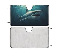 Shark Print Car Windshield Sun Shade Block UV Rays Sun Visor Protector Accordion Folding Sunshade Keep Vehicle Cool&Damage Free 51"x28"
