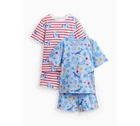 Shark Print Shortie Pyjamas 2 Pack 3-4 years