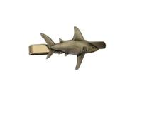 Shark R74 English Pewter emblem on a Tie Clip (slide) Handmade In Sheffield