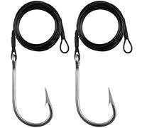 Shark Rig for Surf Fishing, Heavy Duty Stainless Steel Leader Wire Big Game Tuna Hooks Deep Sea Fishing Shark Hooks Rigs 6/0 2PCS