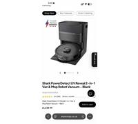 SHARK PowerDetect NeverTouch Pro RV2800ZEUK 2-in-1 Robot Vacuum Cleaner - Black, Black