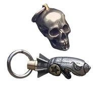 Shark Rocket Bomb Keychain,Skull Bottle Keychain,Handmade Funny Engraving Keychain,Personalized Keyring Gift,Cool Bottle Opener Keychains for Women Men