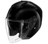 SHARK RS JET BLANK PLAIN GLOSS BLACK OPEN FACE MOTORCYCLE SCOOTER BIKE HELMET