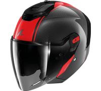 Shark RS Jet Carbon Skin Jet Helmet, black-red, size S for Men