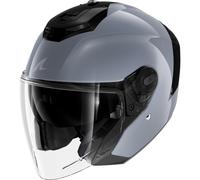 Shark RS Jet Motorcycle Motorbike Helmet - Blank Gloss Grey / Silver
