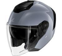 Shark RS Jet Motorcycle Motorbike Helmet - Blank Gloss Grey / Silver