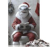 Shark Santa on Toilet Animal Puzzles 1000 Piece Puzzles for Teenagers Gifts Puzzle for Adults And Teenager 1000pcs (75x50cm)