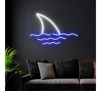 Shark Sea LED Neon Sign for Wall Decor USB Adjustable Brightness Living Room Bars Barbers Pub Wedding Party Salon Club Gatherings Gaming Room Man Cave Halloween Christmas Birthday Art Wall Decor
