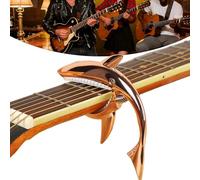 Shark Shaped Guitar Capo, Zinc Alloy Tone Clip Guitar Shark Capo, Metal Spring Acoustic Capos for Acoustic Electric Folk Guitars, Mandolin, Bass, Ukulele (Rose Gold)