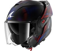 SHARK Helmet Oxo Speed-Tech – Modular ECE, Matt Black/Blue/Red, Size M (Men)