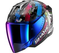 Jet Helmet Shark SKWAL I3 JET HELLCAT Black Chrom Blue