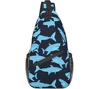 Shark Sharks Crossbody Sling Bag with Adjustable Shoulder Strap Backpack for Women Men Hiking Travel