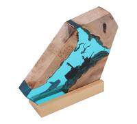 Shark Ship Diver Night Light Table Lamp Resin Ocean Lamp Handmade Resin Diver Deep Sea Cave Diving Led Light Desktop Ornament for Bedroom Office Decoration