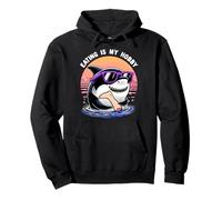 Shark Shirt Eating Is My Hobby Great White Shark Biologist Pullover Hoodie