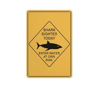 Shark Sighted Today Enter Water At Own Risk Sign 12 X 8 Inches Aluminum Sign Reflective - Uv Protected, Waterproof, Weatherproof And Fade Resistant - 4Pre-Drilled Holes