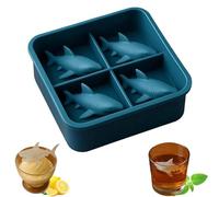 Shark Silicone Ice Mold, 3D Funny Shark Silicone Ice Tray, Novelty Shark Shape ice Mould, for Whiskey, Cocktails, Wine and Juice, Easy-Release, BPA Free (1pcs)