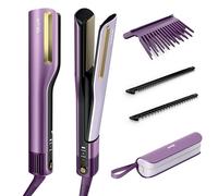 Shark SilkiPro Straight Hair Straightener + Dryer in One Tool with Heat-Resistant Storage Case-Plum Satin [HT401UKPU]