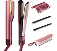 Shark SilkiPro Straight Hair Straightener + Dryer in One Tool with Heat-Resistant Storage Case -Rose Petal [HT401UKPK]