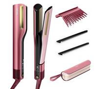Shark SilkiPro Straight Hair Straightener + Dryer in One Tool with Heat-Resistant Storage Case -Rose Petal [HT401UKPK]