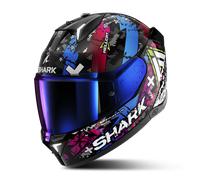 Shark Skwal i3 Hellcat Mat Full Face Helmet Black Chrome/BlueS Black Chrome,Blue
