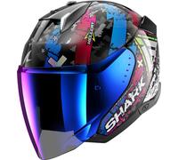 Jet Helmet Shark SKWAL I3 JET HELLCAT Black Chrom Blue