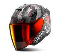 Shark Skwal i3 Jet Hellcat Jet Helmet, black-white-red, size M for Men