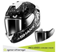 Shark Skwal i3 Motorcycle Motorbike Helmet Hellcat KUS - Includes Chrome Visor