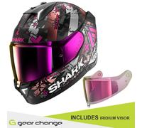 SHARK Full Face Helmet SKWAL i3 HELLCAT Mat Black Chrome Purple M