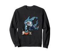 Shark Soccer Striker Cartoon Sports Attack Sweatshirt